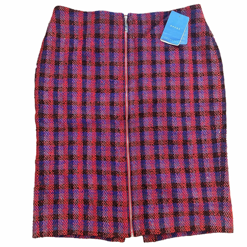 NWT Doncaster Red & Purple Silk Blend Skirt Size 12